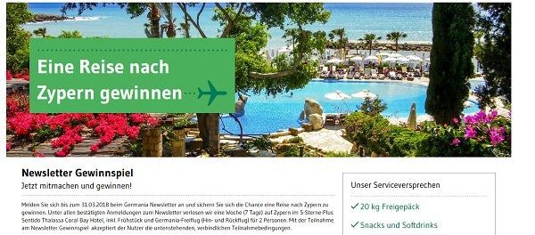 Zypern Reise Gewinnspiel Germania Fluggesellschaft 2018