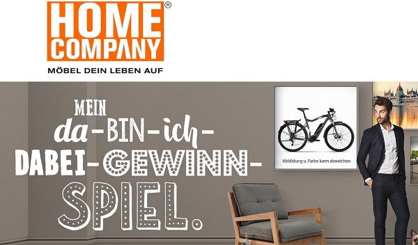 Home Company Gewinnspiel E-Bike Möbelgutscheine Reisegutscheine