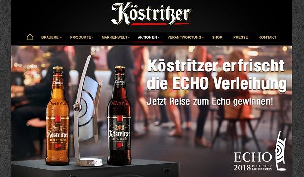 Köstritzer Gewinnspiel Berlin Reise Echo 2018 Verleihung