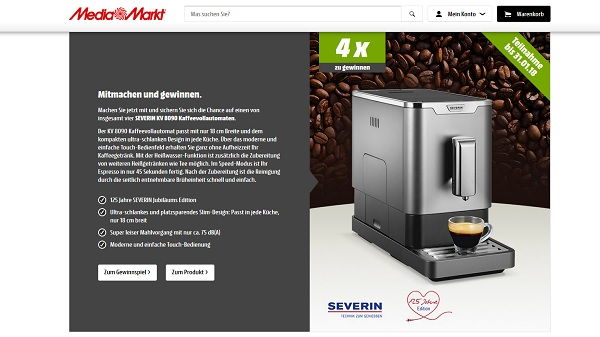 Media Markt Gewinnspiel 4 Severin Kaffeevollautomaten