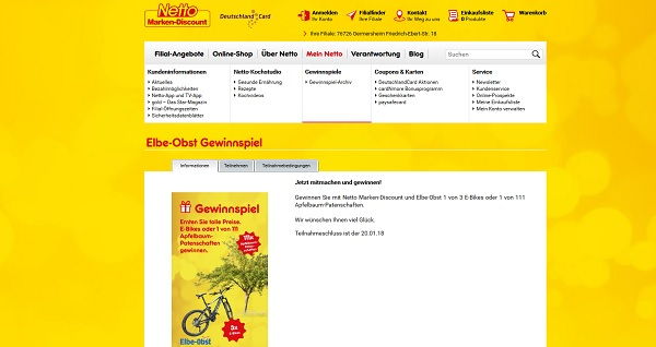 E-Bike Gewinnspiel Netto Marken Discount und Elbe Obst