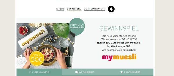 Otto Shopping Festival Gewinnspiel mymuesli Gutscheine 2018