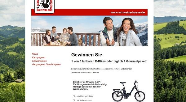 E-Bike Gewinnspiel Schweizerkaese.de