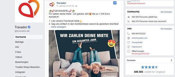 Travador Gewinnspiel 1 Jahr Mietübernahme