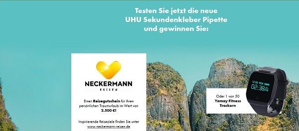 UHU Reise Gewinnspiel Neckermann Reisegutschein 2018