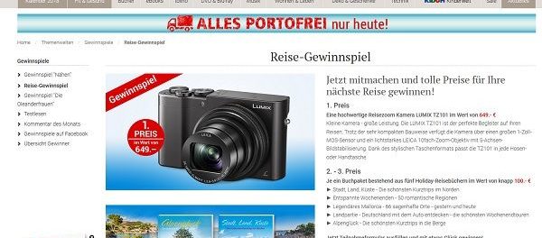 Weltbild Gewinnspiel Lumix Kamera und Bücher 2018