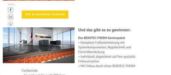 Wohnglück Gewinnspiel Fußbodenheizung gewinnen 2018