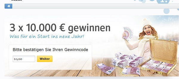 Geld Gewinnspiel Web.de dreimal 10.000 Euro und weitere Geldgewinne