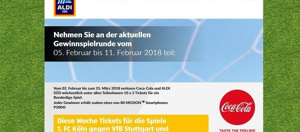 Aldi S&uuml;d Gewinnspiele Bundesliga Tickets und Medion Smartphone