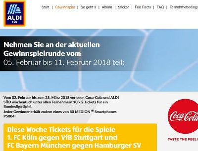 Aldi Süd Gewinnspiel Bundesliga Tickets und Smartphone