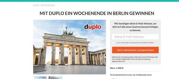 Cosmopolitan Duplo Gewinnspiel Berlin Reise 2018