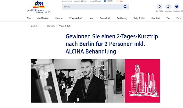 Berlin Kurzreise Gewinnspiel Alcina und DM Drogerie