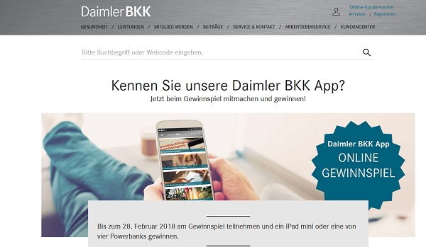 Daimler BKK Gewinnspiel Apple iPad mini und Powerbanks