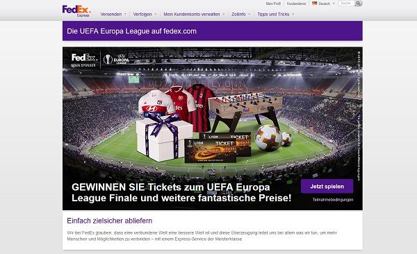 FedEx UEFA Europa Finale Tickets Gewinnspiel