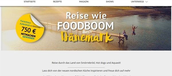 FoodBoom Gewinnspiel Dänemark Ferienhaus Gutschein 2018