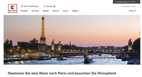 Kaufland Gewinnspiel Valentinstag Paris Reise Disneyland