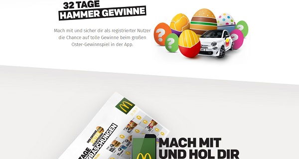 McDonalds Oster-Gewinnspiel Fiat 500 Cabrio gewinnen