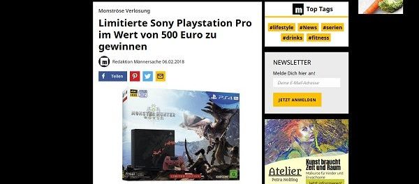 Männersache Gewinnspiel Sony Playstation Pro