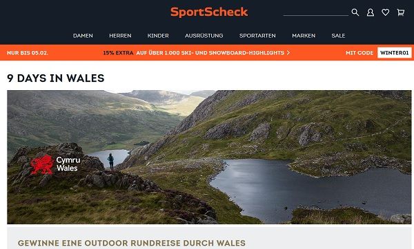 SportScheck Wales Outdoor Reise Gewinnspiel