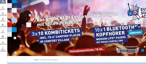ALDI Nord Gewinnspiel Deichbrand Festival Tickets 2018