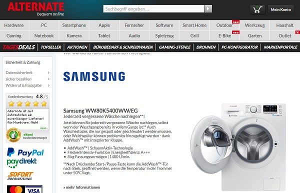 Samsung Waschmaschinen Tester Gewinnspiel Alternate