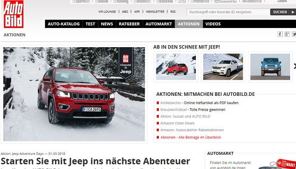 Auto Bild Gewinnspiel Jeep Actiontrip nach Ischgl