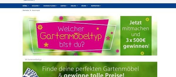 Dänisches Bettenlager Gewinnspiel Gartenmöbel 2018