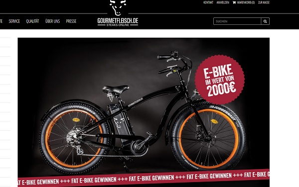 E-Bike Gewinnspiel Gourmetfleisch verlost Fatbike Wert 2.000 Euro