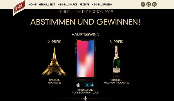 Henkell Sektkellerei Gewinnspiel Paris Reise und iPhone X