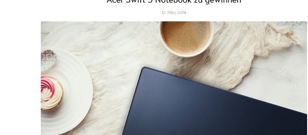 Jolie Gewinnspiel Acer Swift 5 Notebook