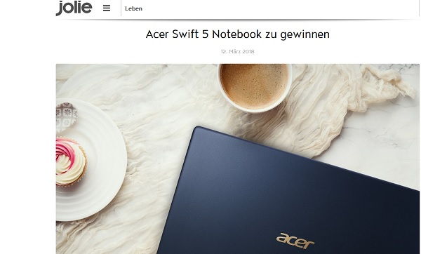 Jolie Gewinnspiel Acer Swift 5 Notebook