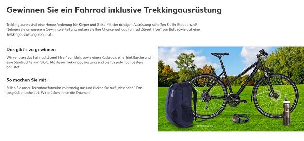Fahrrad Gewinnspiel Kaufland Trekkingbike mit Ausrüstung