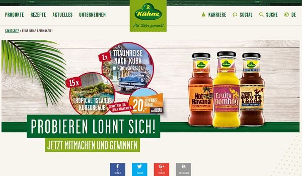 Kühne Gewinnspiel Kuba Reise und Kurzurlaube Tropical Islands