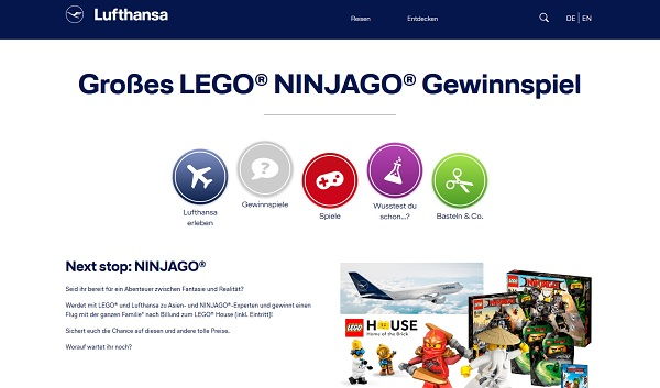 Lufthansa Lego Ninjago Gewinnspiel Familienflugreise Dänemark Billund Lego House