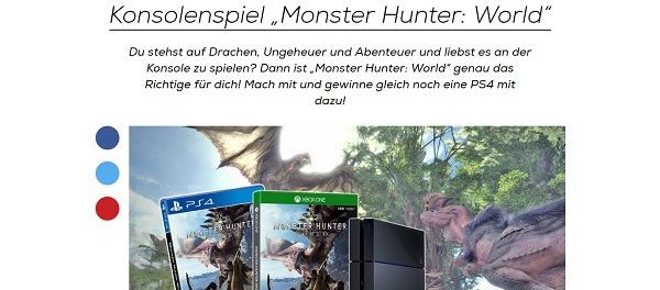 M&auml;dchen.de Gewinnspiel Sony Playstation 4 Monster Hunter World