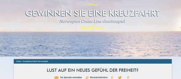 Norwegian Cruise Line Gewinnspiel Mittelmeerkreuzfahrt Reise gewinnen