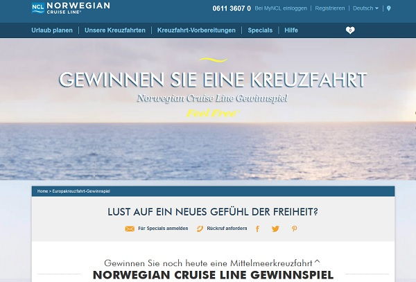 Norwegian Cruise Line Gewinnspiel Mittelmeerkreuzfahrt Reise gewinnen