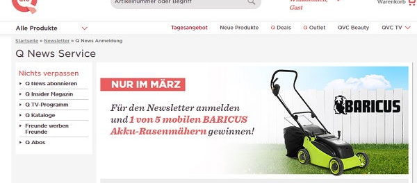 QVC Gewinnspiel Akku Rasenmäher 2018