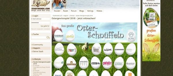 Stadthunde Oster- Gewinnspiele Sachpreise rund um den Hund
