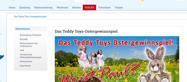 Teddy Toys Oster-Gewinnspiel 2018