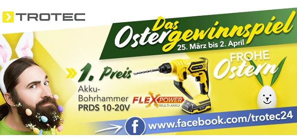 Trotec Oster-Gewinnspiel Akku-Bohrhammer Luftent- oder Luftbefeuchter