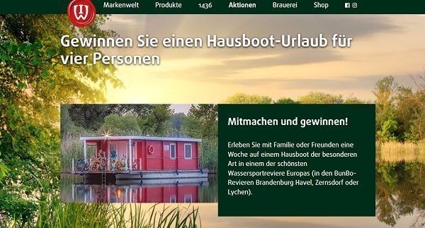 Wernesgrüner Hausboot Urlaub Gewinnspiel