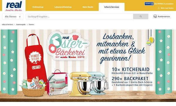 real Gewinnspiel Osterbäckerei Ferrero Kinder KitchenAid Küchenmaschinen