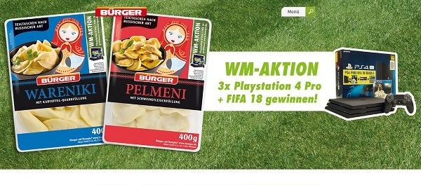 Bürger Gewinnspiel WM-Aktion Playstation 4