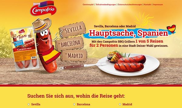 Spanien Reise Gewinnspiel Campofrio BBQ Griller