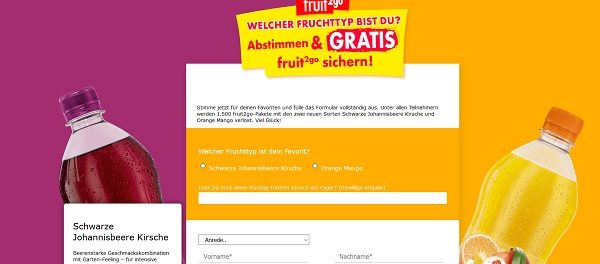 Frankenbrunnen Gewinnspiel Fruchttyp 1.500 fruit2go-Pakete