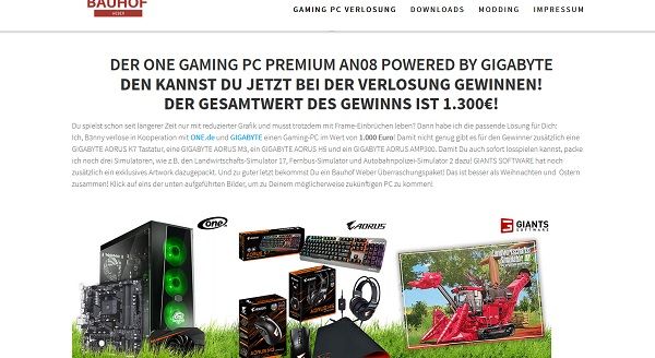 Gamer PC Gewinnspiel Bauhof Weber