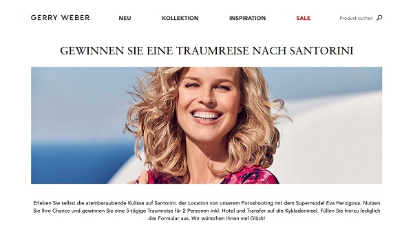 Gerry Weber Gewinnspiel Santorini Traumreise 2018