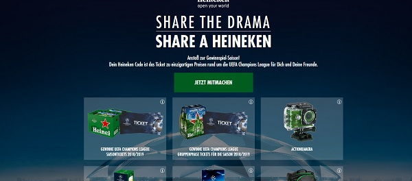 Heineken Kronkorken Gewinnspiel UEFA Champions League Tickets
