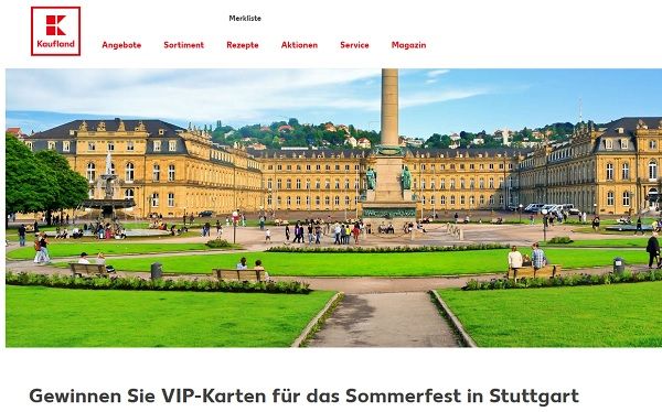 Kaufland Gewinnspiele Reise Stuttgart Sommerfest VIP-Karten